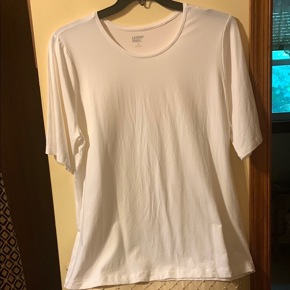 Lands' End White Short Sleeve Tee